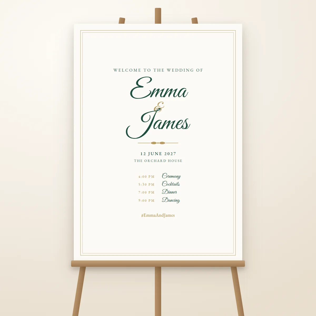 Welcome sign from the seatings print pack