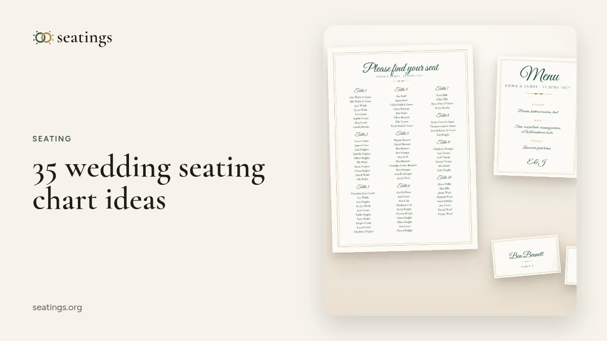35 Wedding Seating Chart Ideas (Displays, Wording, Table Names)